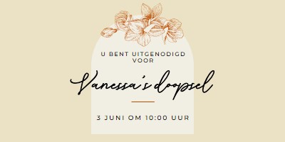 Doop uitnodigen yellow vintage-botanical