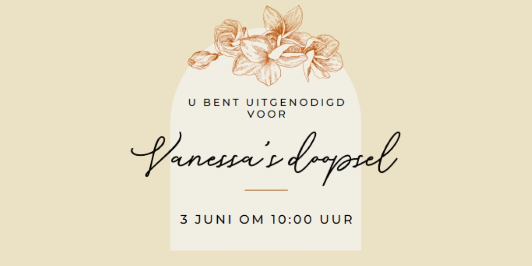 Doop uitnodigen yellow vintage-botanical