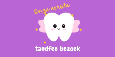 Eerste tandenfee bezoek purple whimsical-color-block