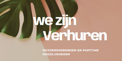 We nemen seizoensarbeiders aan pink modern-simple