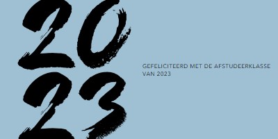 Gefeliciteerd afgestudeerden blue modern-bold