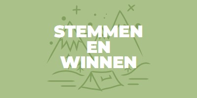 Stemmen en winnen green whimsical-line