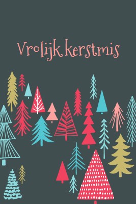 Vrolijk kerstmis green whimsical-line