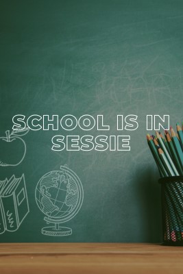 School is in sessie green modern-simple