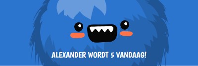 Klein monster wordt vijf blue whimsical-color-block