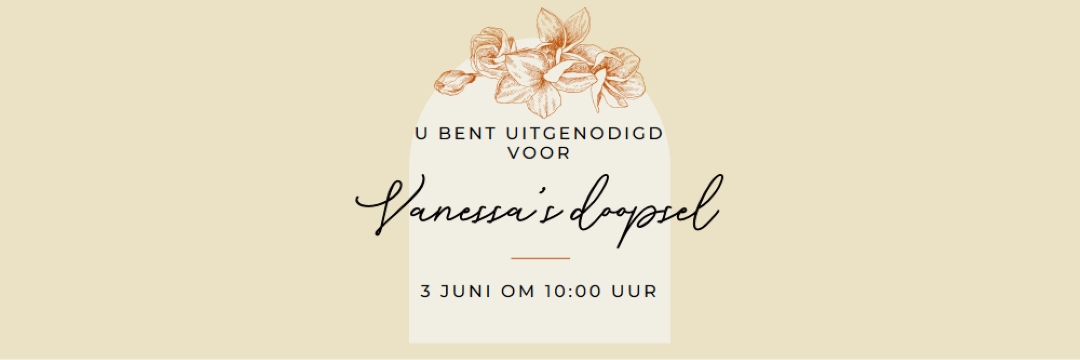 Doop uitnodigen yellow vintage-botanical