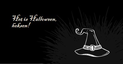 Het is Halloween black whimsical-line