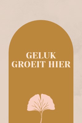 Geluk groeit hier gray organic-boho