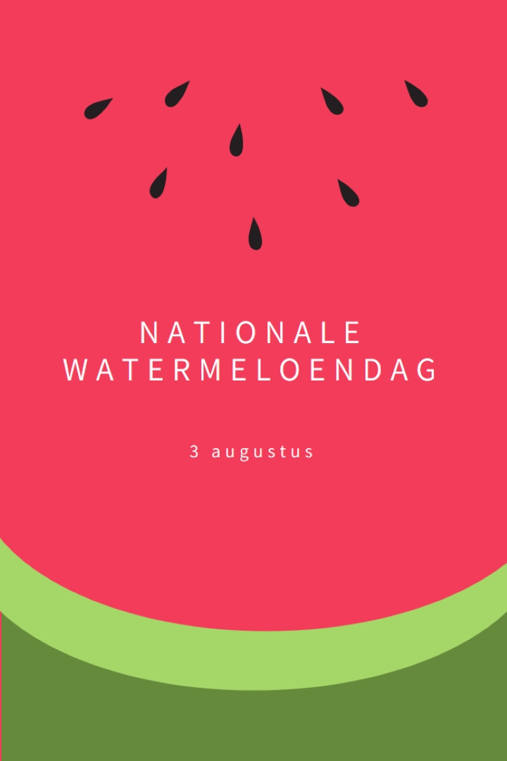 Nationale Watermeloendag pink modern-simple