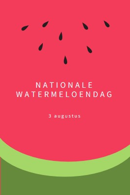 Nationale Watermeloendag pink modern-simple