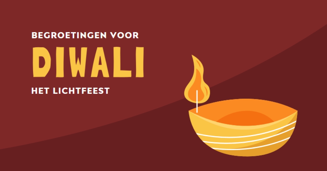 Begroetingen voor Diwali red whimsical-color-block