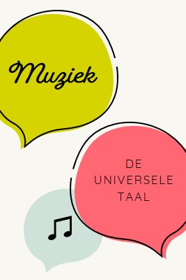 Muzikale taal white whimsical-line