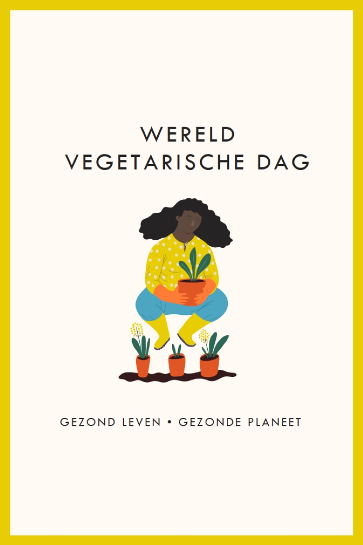 Het is wereld vegetarische dag white modern-simple
