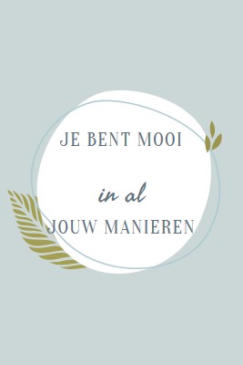 Mooi in al je manieren blue organic-simple