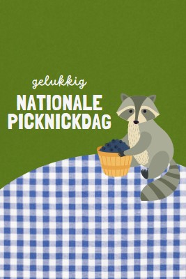 Gelukkige nationale picknickdag green whimsical-color-block