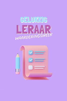 Week van docentwaardering purple whimsical-color-block