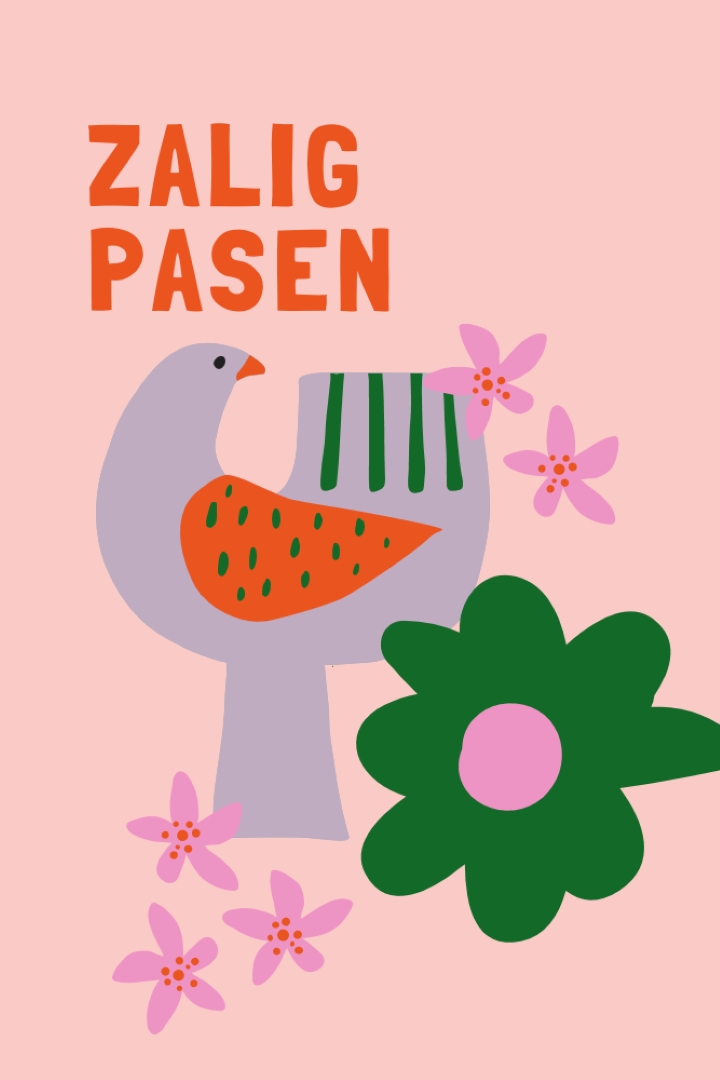 Zalig Pasen pink whimsical-color-block