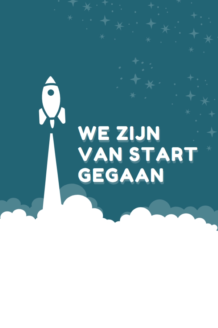 We zijn gestart green modern-color-block