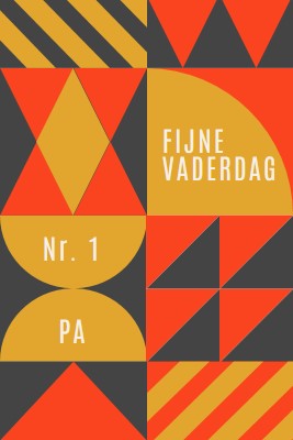 Nummer één vader orange modern-geometric-&-linear