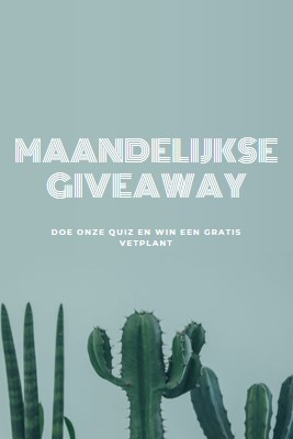 Maandelijkse giveaway-toets green modern-simple