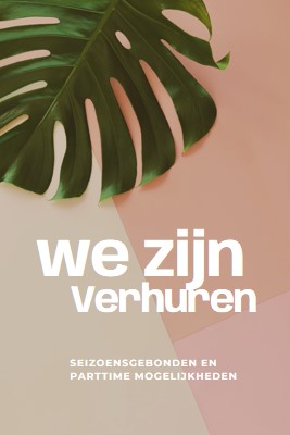 We nemen seizoensarbeiders aan pink modern-simple