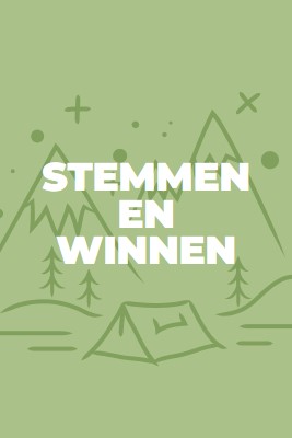 Stemmen en winnen green whimsical-line