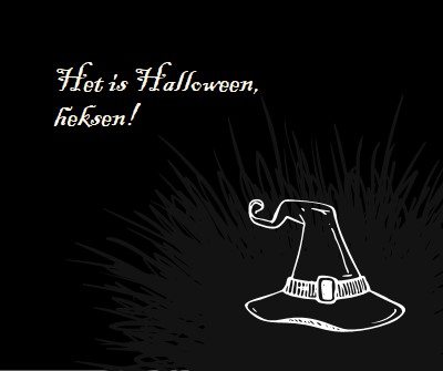 Het is Halloween black whimsical-line