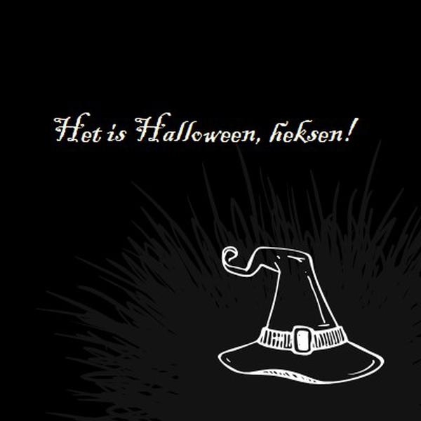 Het is Halloween black whimsical-line