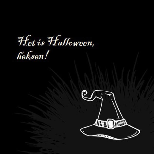 Het is Halloween black whimsical-line