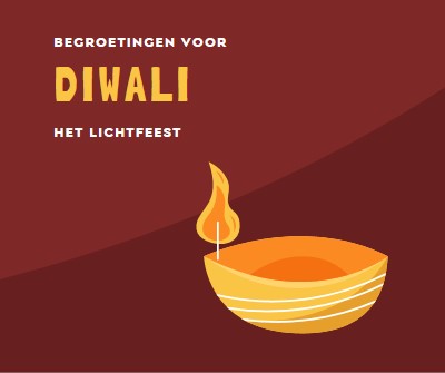 Begroetingen voor Diwali red whimsical-color-block