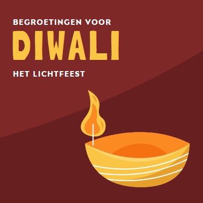 Begroetingen voor Diwali red whimsical-color-block