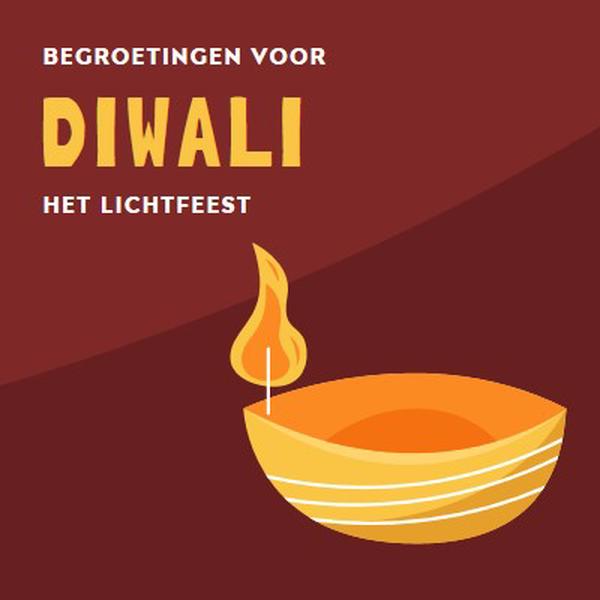 Begroetingen voor Diwali red whimsical-color-block