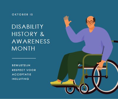 Disability History & Awareness Month blue modern-color-block