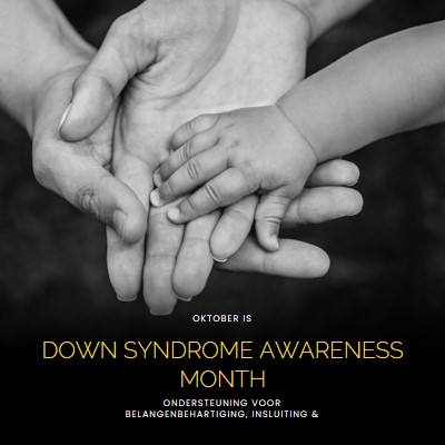 Down Syndrome Awareness Month black modern-simple