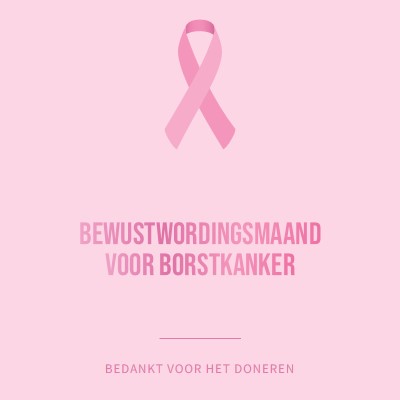 Bewustwordingsmaand voor borstkanker pink modern-simple