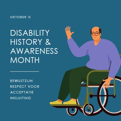 Disability History & Awareness Month blue modern-color-block