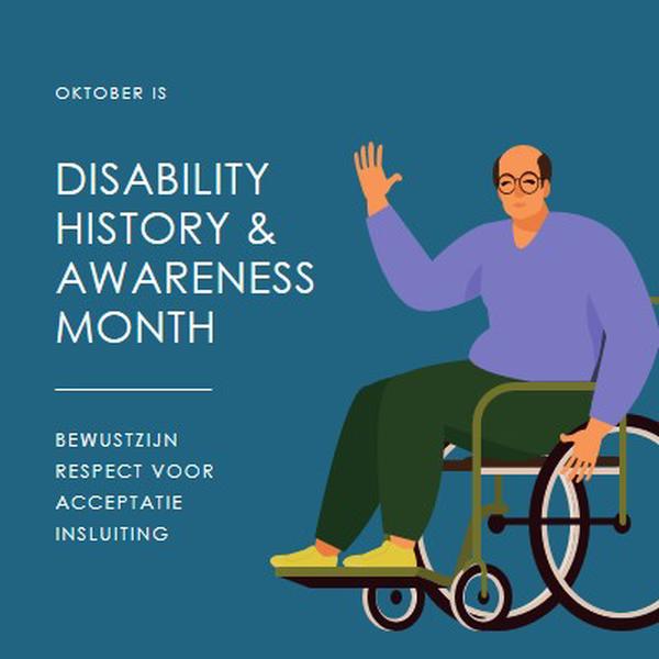 Disability History & Awareness Month blue modern-color-block