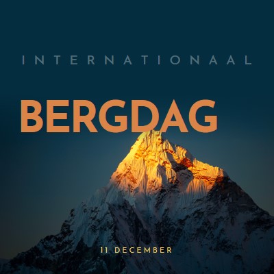 Gelukkige internationale bergdag blue modern-bold