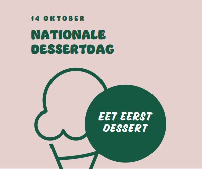 Nationale dessertdag pink vintage-retro