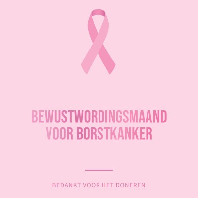 Bewustwordingsmaand voor borstkanker pink modern-simple