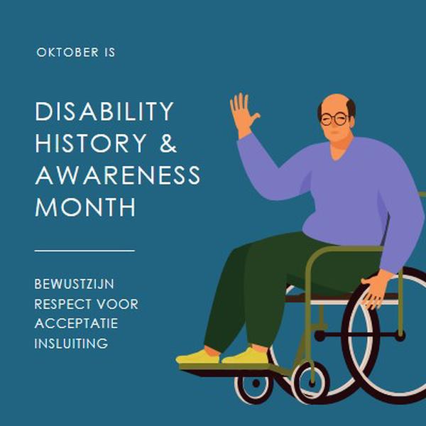 Disability History & Awareness Month blue modern-color-block