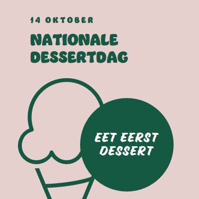 Nationale dessertdag pink vintage-retro