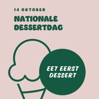 Nationale dessertdag pink vintage-retro