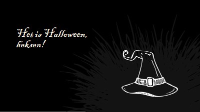 Het is Halloween black whimsical-line