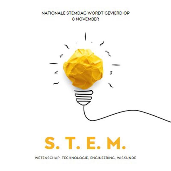 Wetenschap, technologie, techniek, wiskunde yellow modern-simple