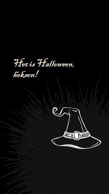 Het is Halloween black whimsical-line