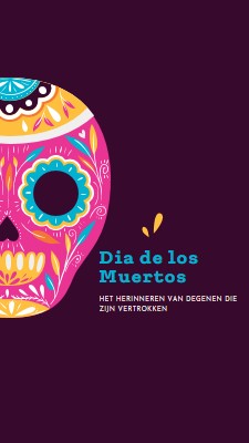 Dia de Muertos purple whimsical-color-block