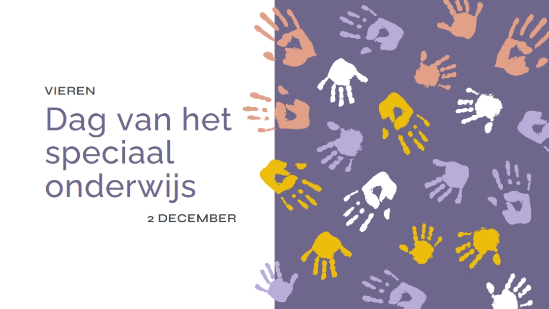 Dag van speciaal onderwijs purple whimsical-color-block