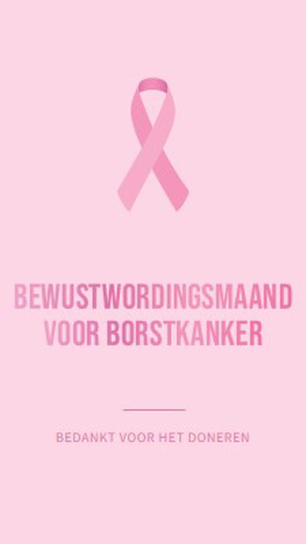 Bewustwordingsmaand voor borstkanker pink modern-simple