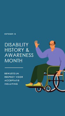 Disability History & Awareness Month blue modern-color-block